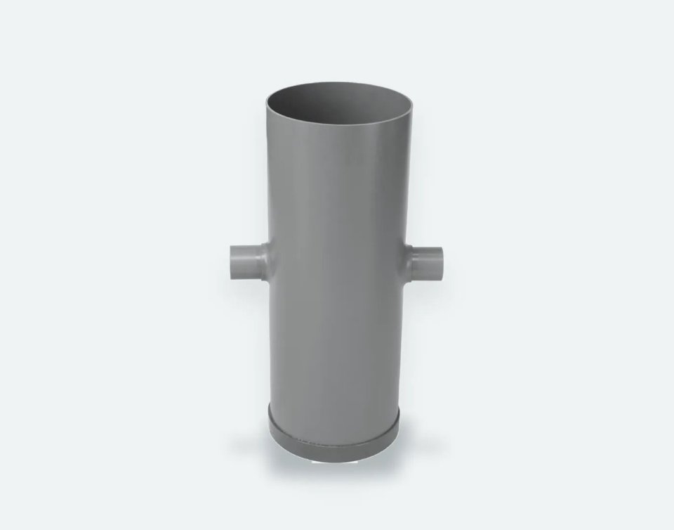 PVC zandvangput, 250 mm, met filter, 2 × 80 mm spie, hoogte 85 cm