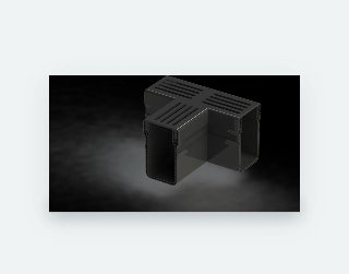 RWR Drain 65/100 T-stuk met zwart aluminium rooster