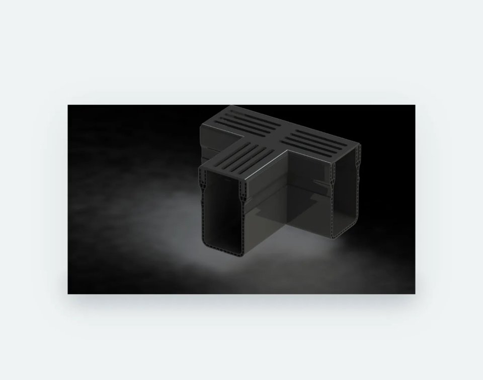 RWR Drain 65/100 T-stuk met zwart aluminium rooster