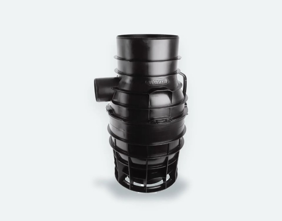Tegra PP onderbak zwart 315×125 + Ontluchting